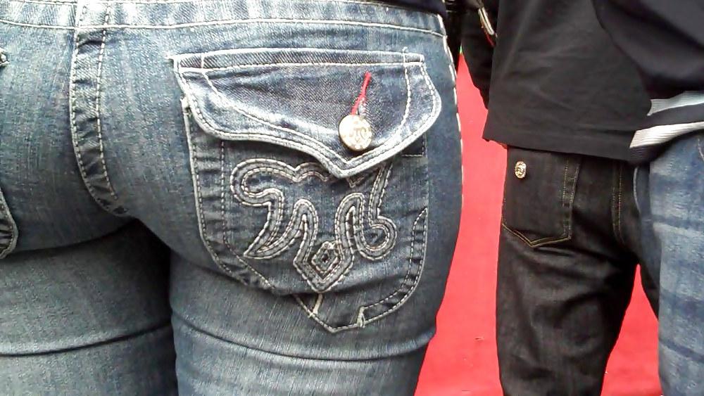 8P Rear view of butts and ass in jeans