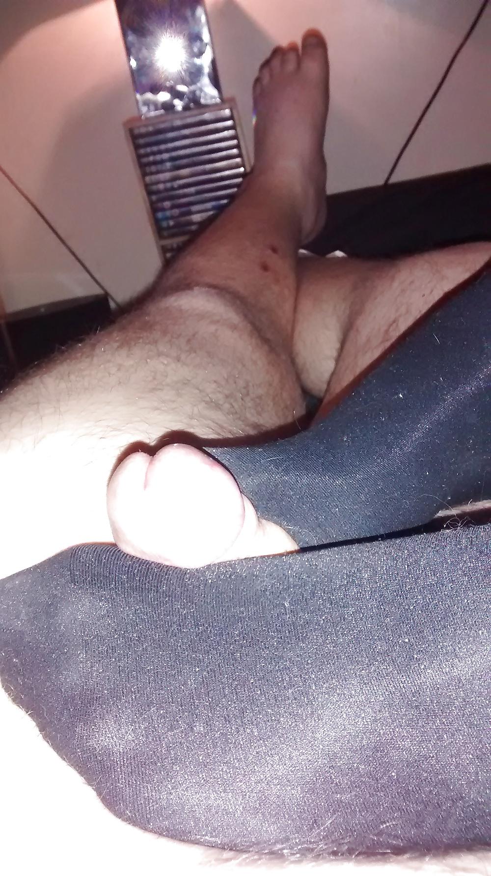 25P Black stockings over bodystocking .