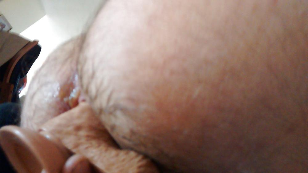 4P Gaping my asshole with my huge dildo!