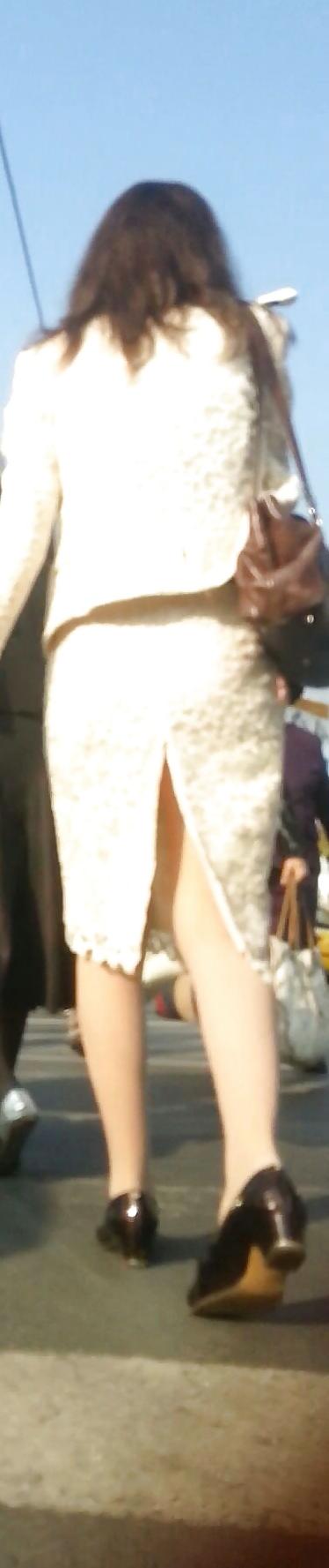 7P Spy sexy mature skirt and nylon romanian