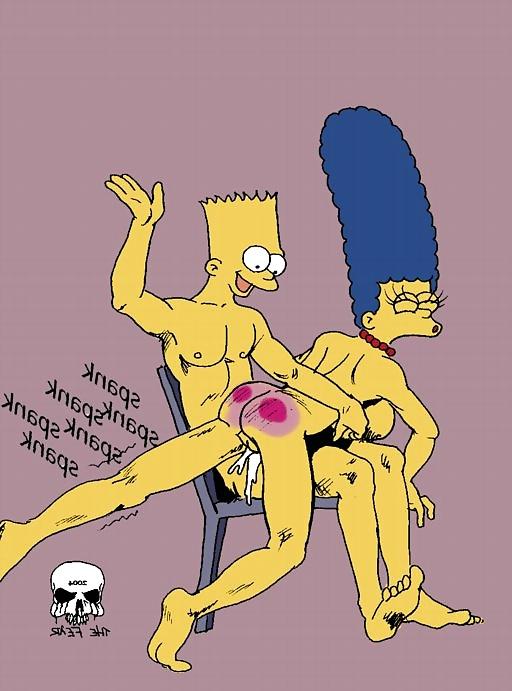 7P Marge Simpson spanked