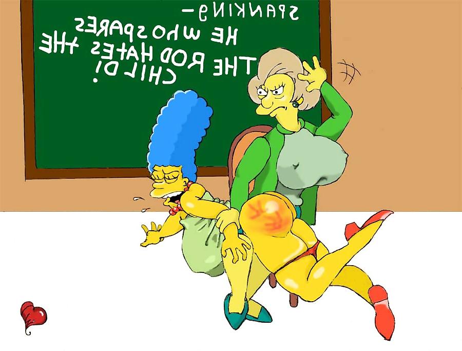 7P Marge Simpson spanked