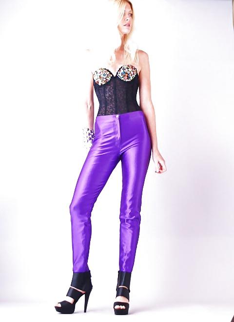 25P PURPLE SPANDEX DISCO PANTS