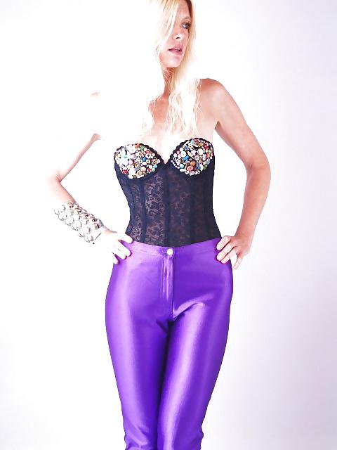 25P PURPLE SPANDEX DISCO PANTS