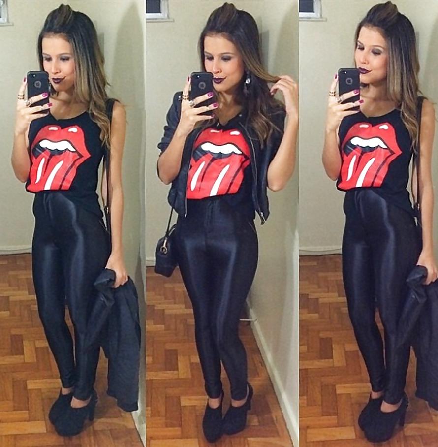 25P BLACK SPANDEX DISCO PANTS