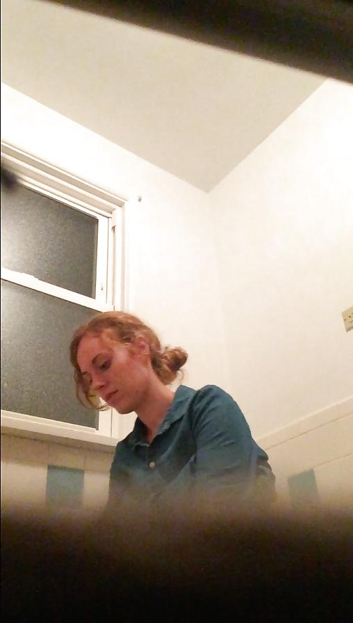 25P Innocent blonde prude looks into the camera