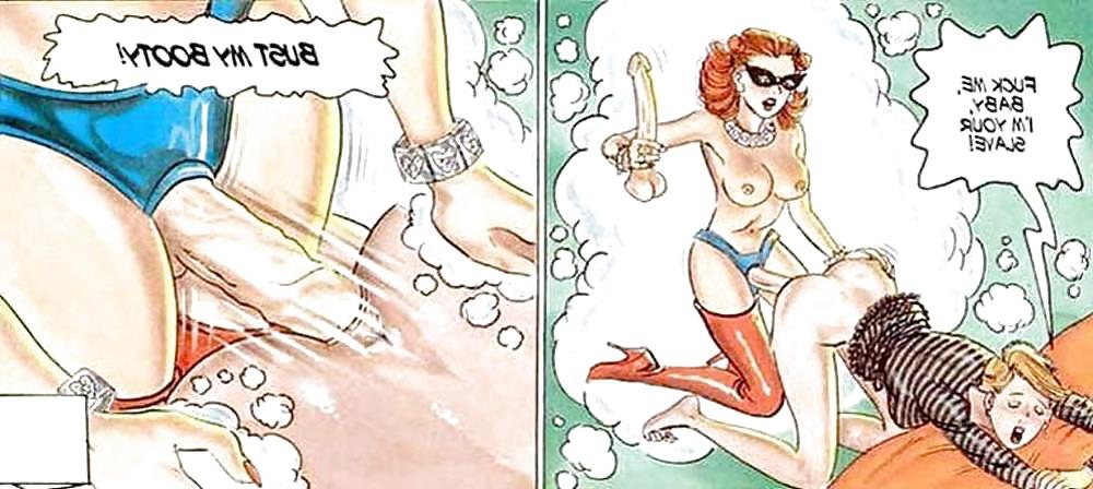 25P Lesbian strapon cartoon