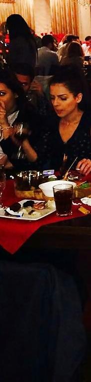 25P Spy sexy old + young in restaurant romanian