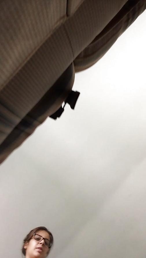 12P Frontal upskirt of girl going commando