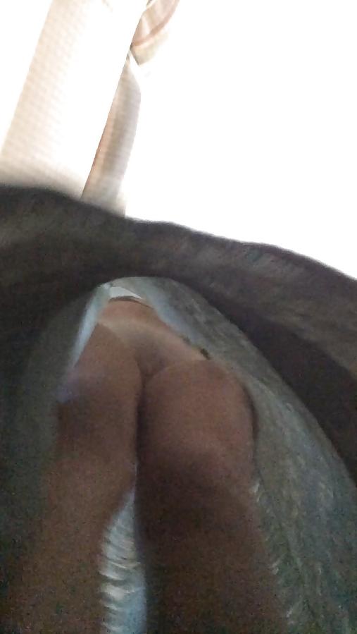 12P Frontal upskirt of girl going commando
