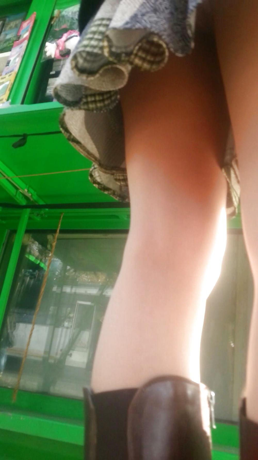 9P Spy sexy teens upskirt and nylon romanian