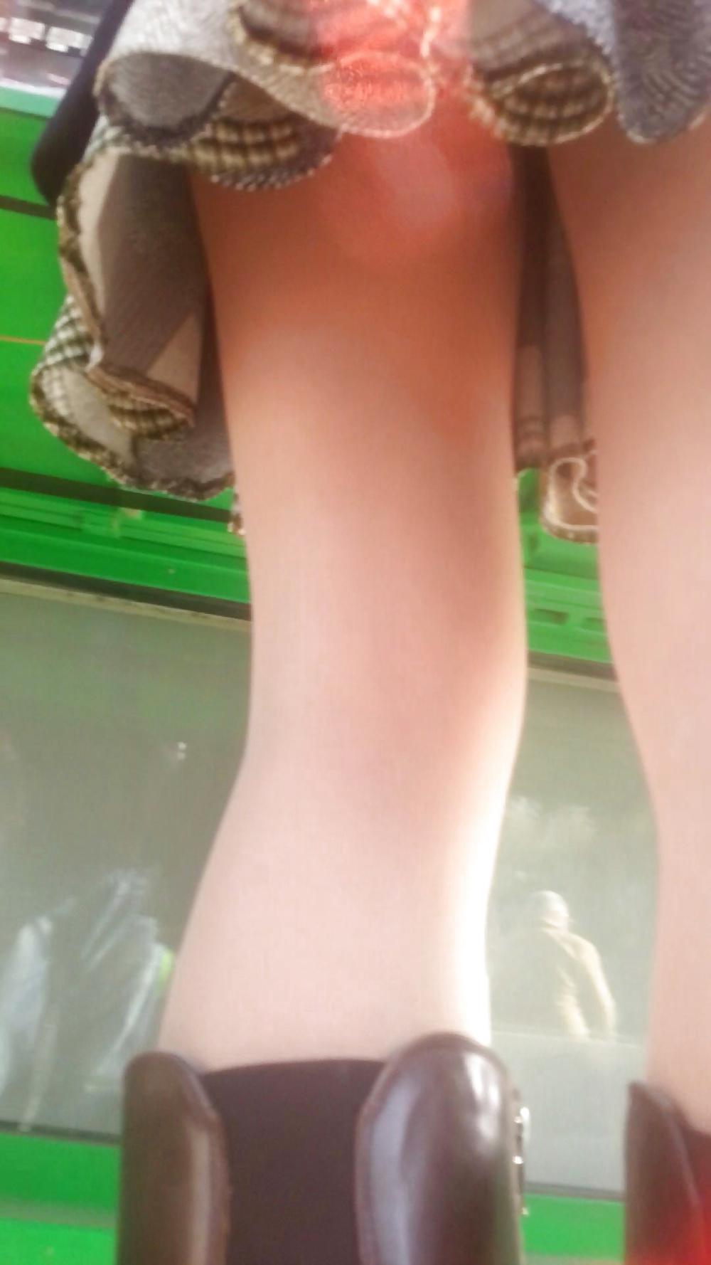 9P Spy sexy teens upskirt and nylon romanian