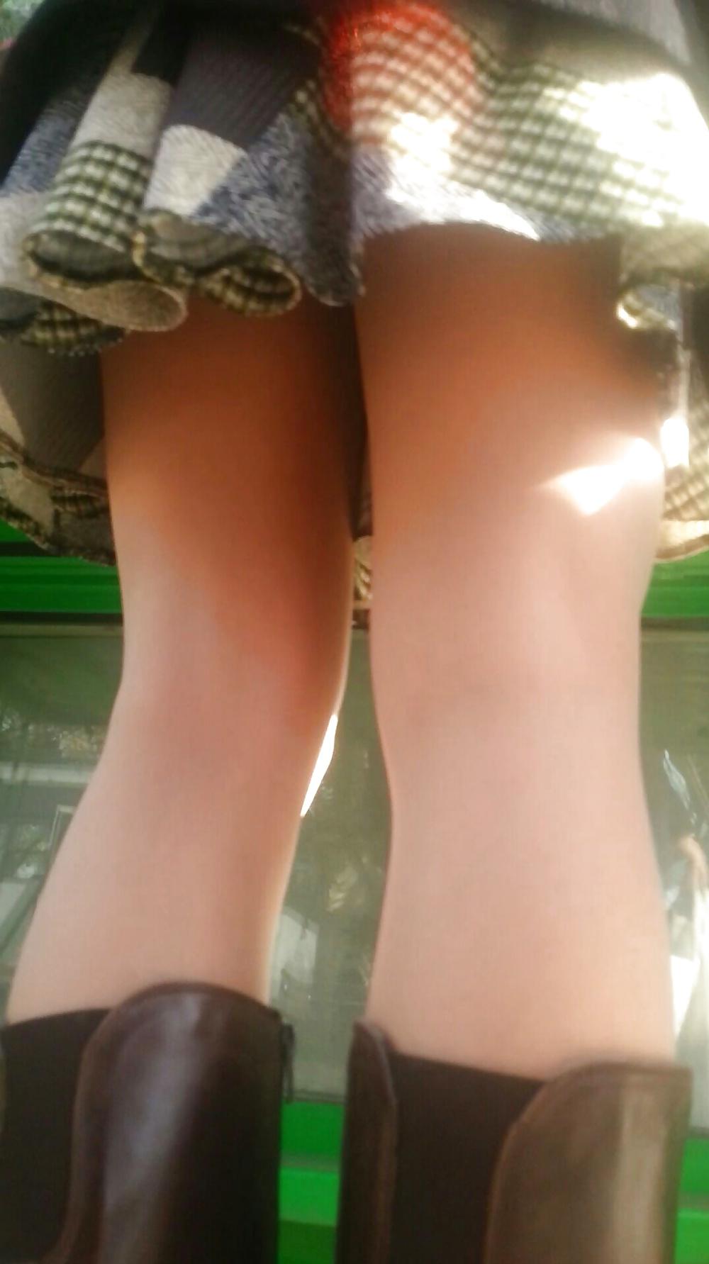 9P Spy sexy teens upskirt and nylon romanian