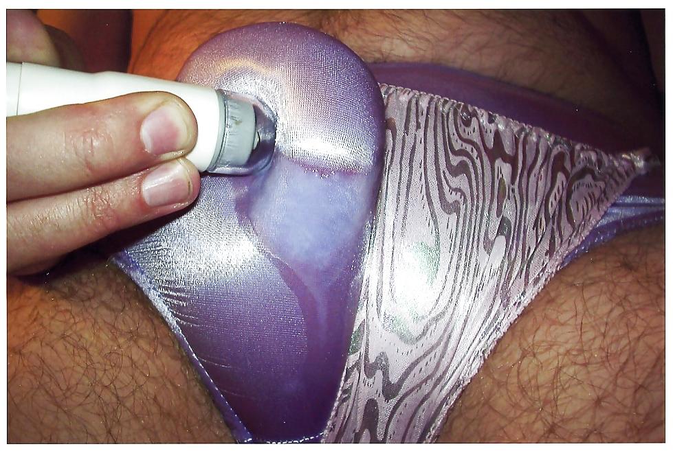 4P Shiny Purple Panty Cum