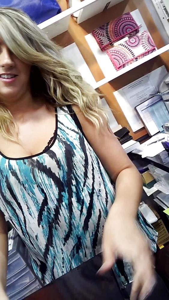 19P Candid Downblouse Blonde Teen Tits