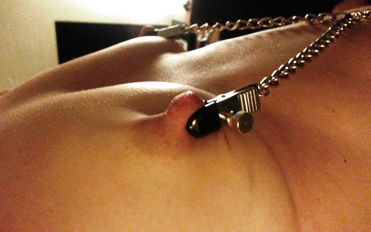 4P Hot Wife Hotel Display With Clamped & Weighted Nipples