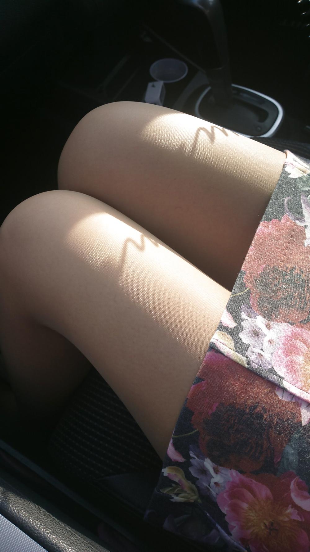 24P Pantyhose in car 