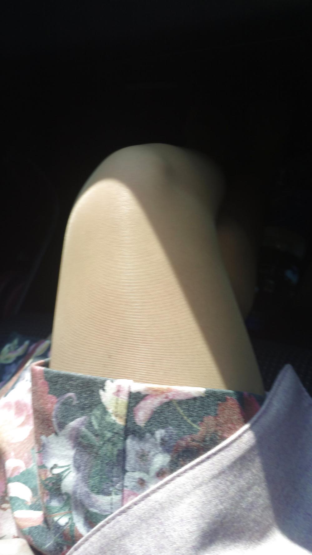 24P Pantyhose in car 