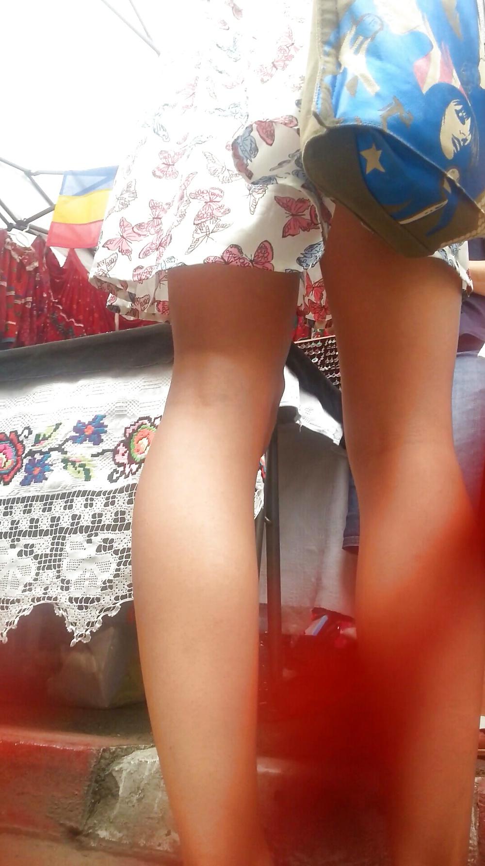 9P Spy sexy teens skirt and feet romanian