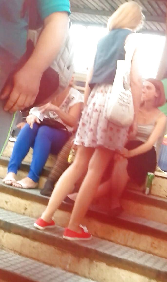 20P Spy feet, legs and skirt romanian