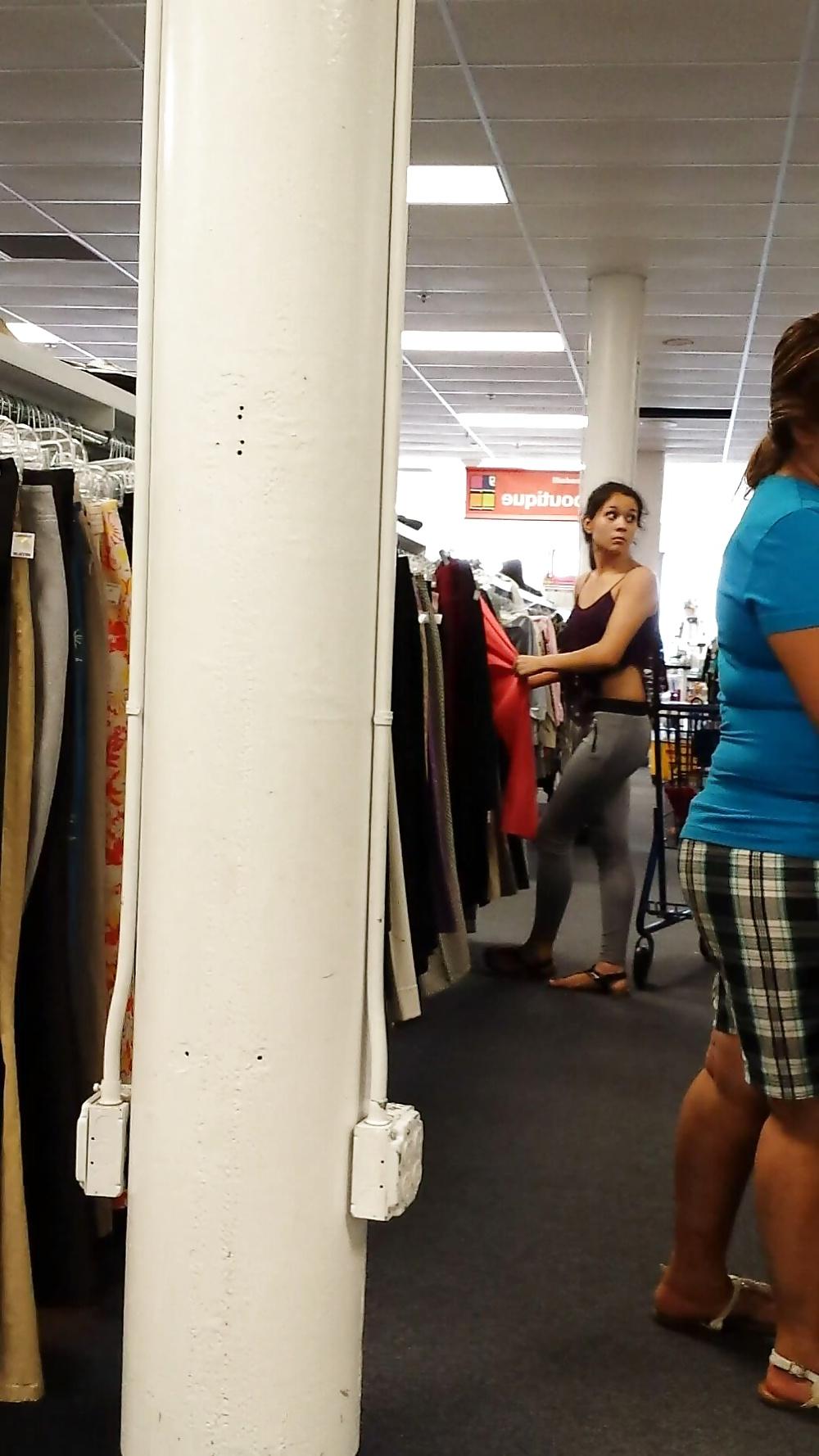 13P Candid of two friends in tight leggings and panties