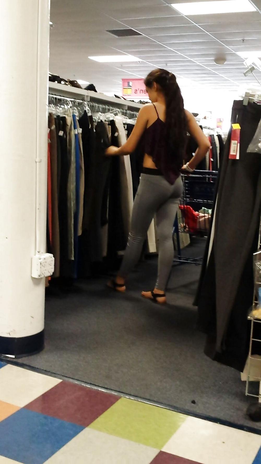 13P Candid of two friends in tight leggings and panties