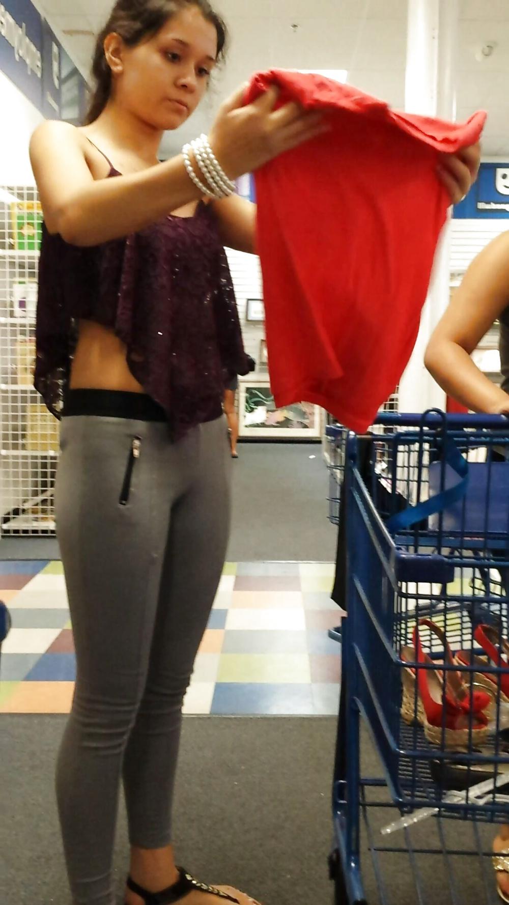 13P Candid of two friends in tight leggings and panties