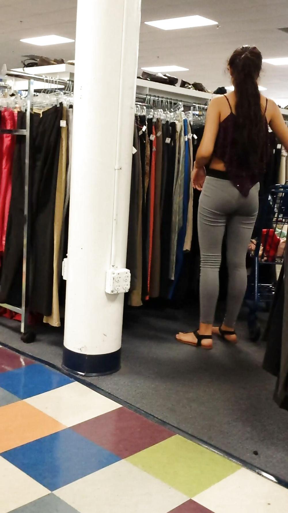 13P Candid of two friends in tight leggings and panties