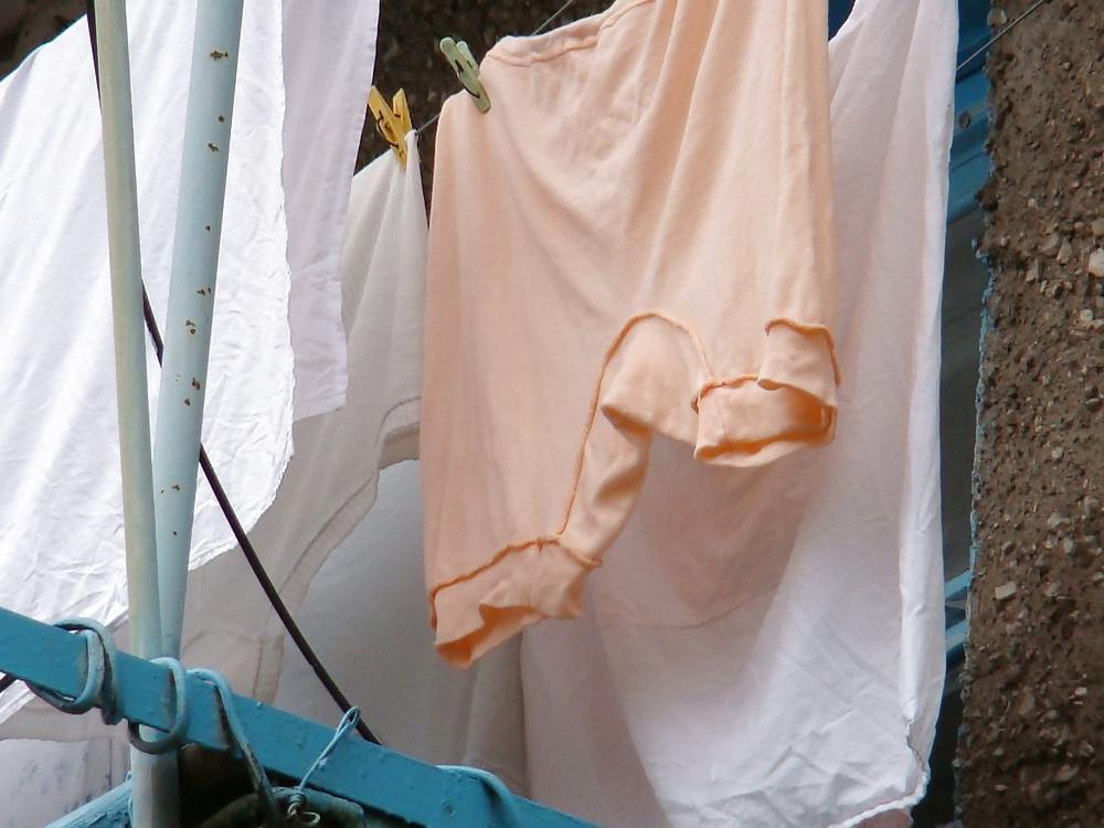 19P Knickers and panties on a clothesline! Amateur!