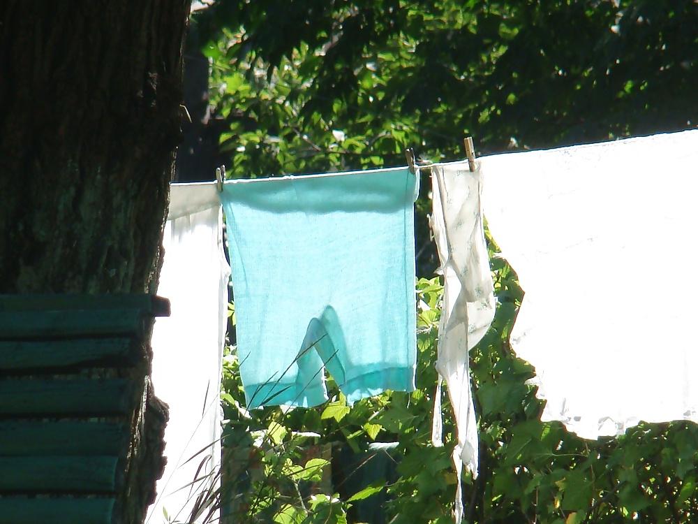 19P Knickers and panties on a clothesline! Amateur!