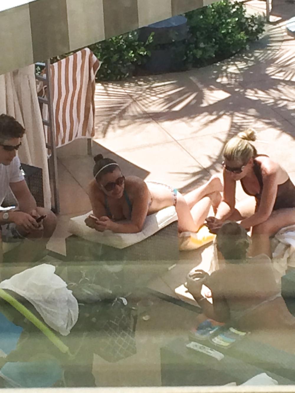 25P Girls at the hotel pool