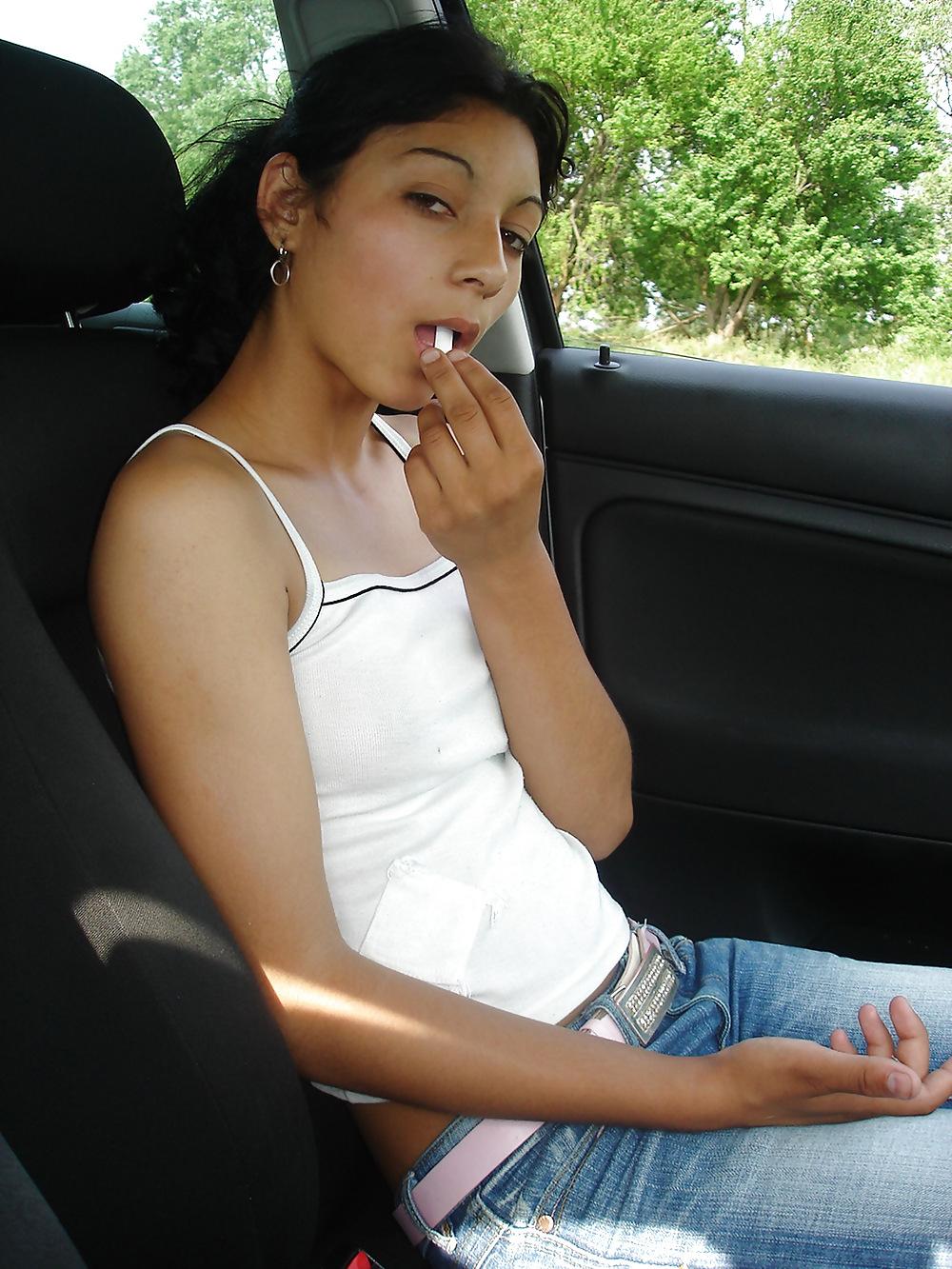 19P Amateurs Indian Delights 2 - Cute Indian Shows Pussy In Car