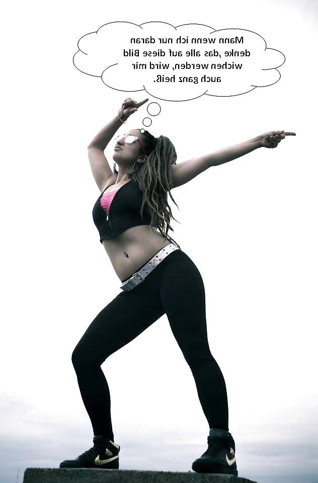 25P German Captions for nylonandleggins of swaggi maggi