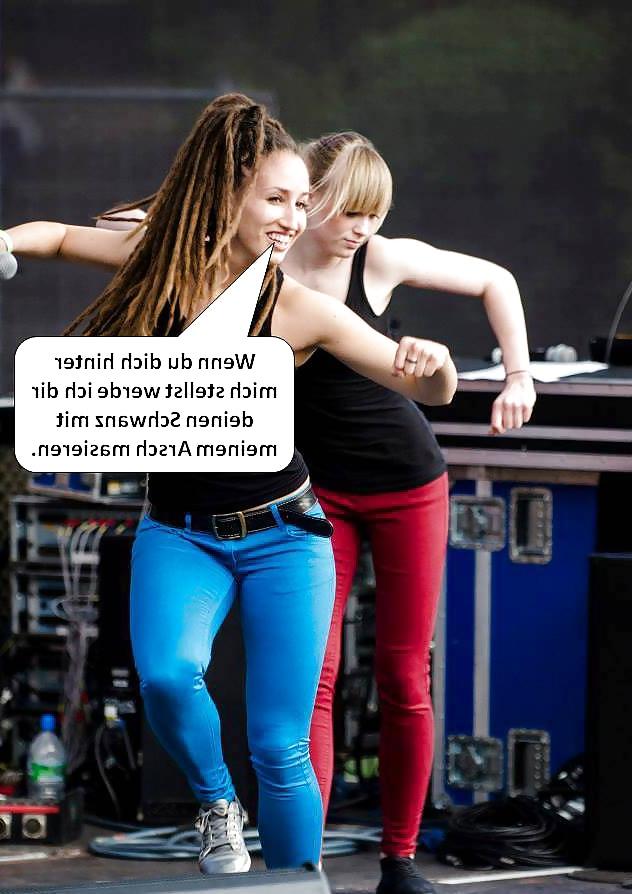 25P German Captions for nylonandleggins of swaggi maggi