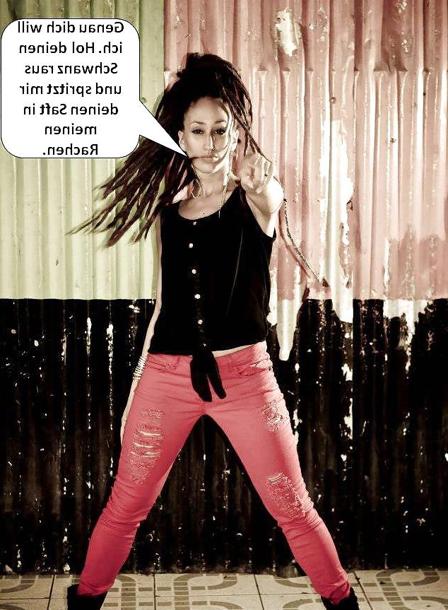 25P German Captions for nylonandleggins of swaggi maggi