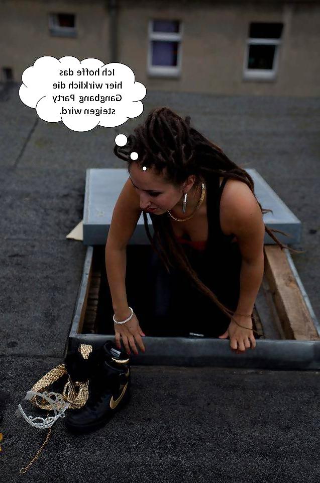 25P German Captions for nylonandleggins of swaggi maggi