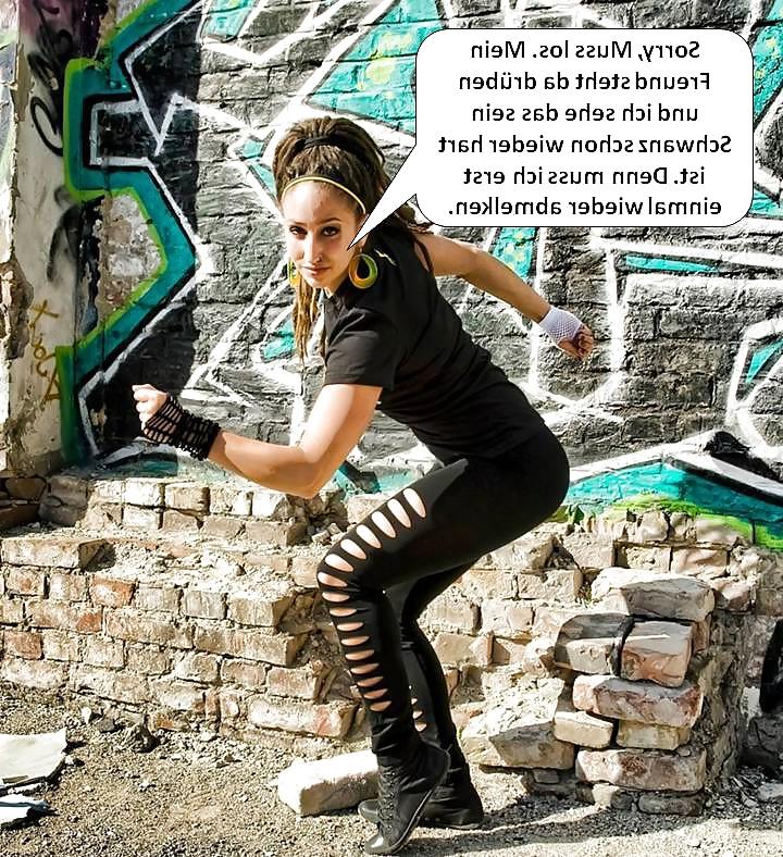 25P German Captions for nylonandleggins of swaggi maggi