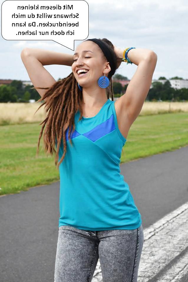 25P German Captions for nylonandleggins of swaggi maggi