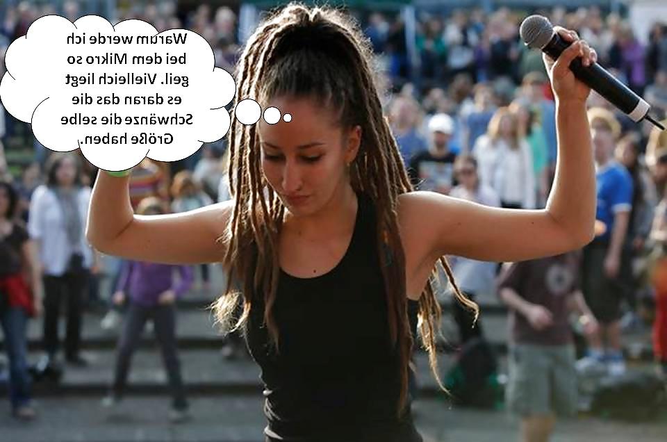 25P German Captions for nylonandleggins of swaggi maggi