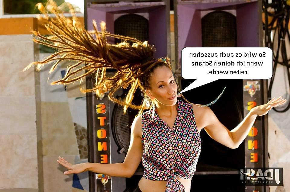 25P German Captions for nylonandleggins of swaggi maggi