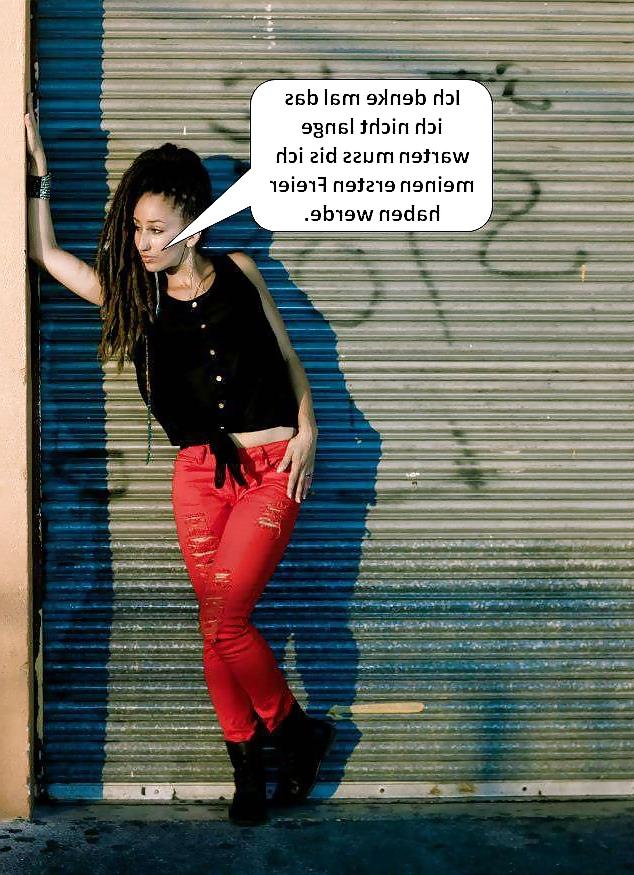 25P German Captions for nylonandleggins of swaggi maggi