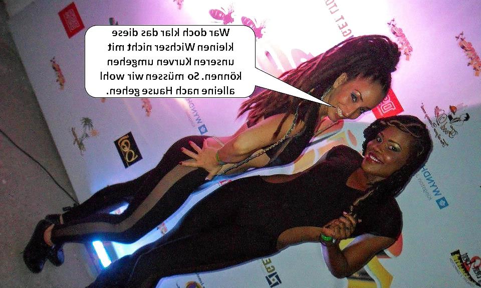 25P German Captions for nylonandleggins of swaggi maggi