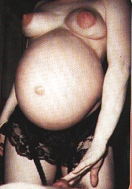 17P Pregnant brunette posing her lovely belly