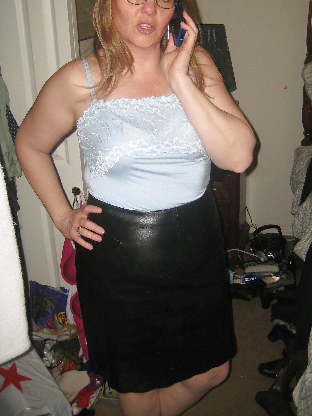 25P Cougar in Leather Skirt