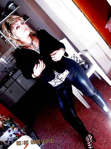 25P Beautiful women in variou types of shiny leggings