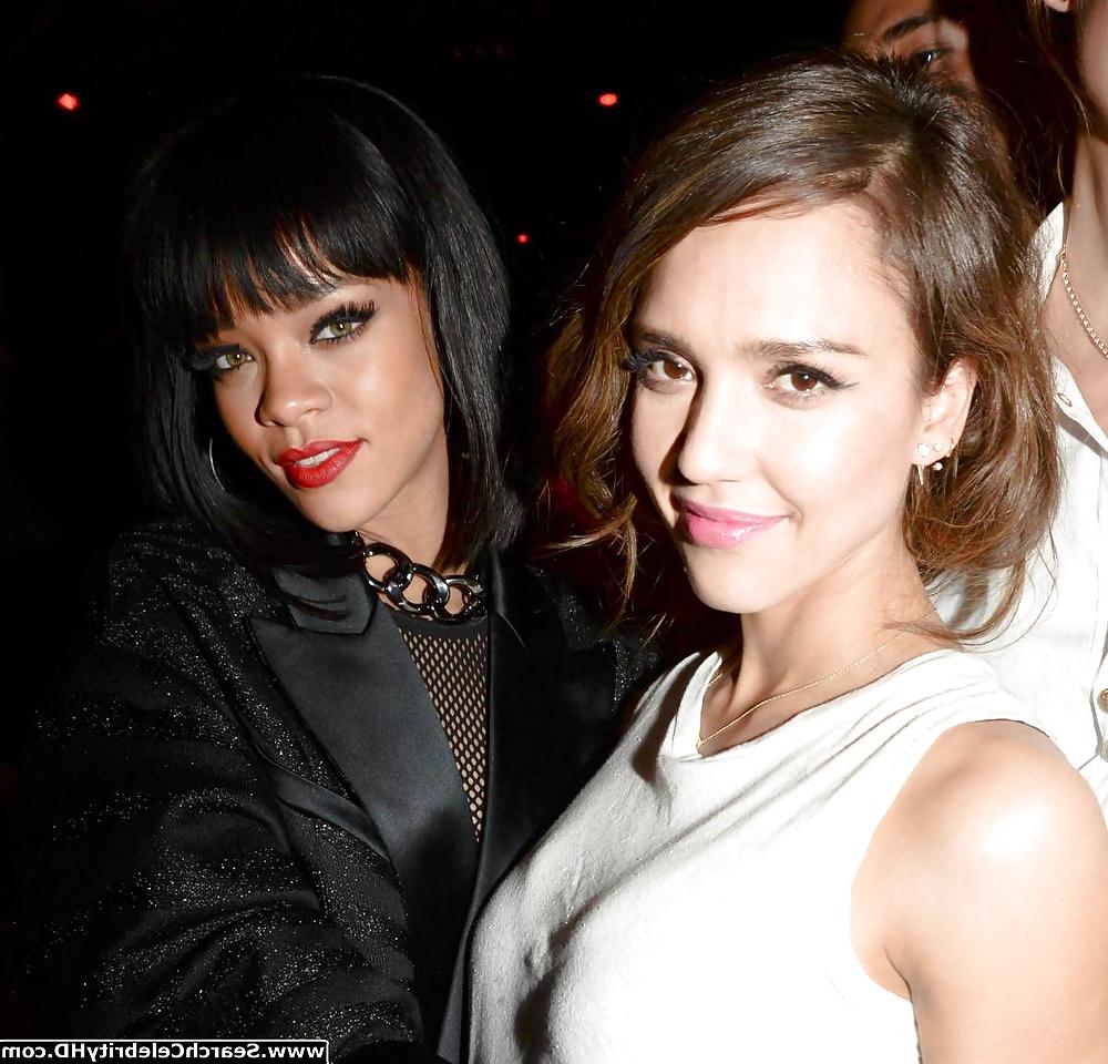 13P Rihanna - Braless at Balmain Fashion Show - Afterparty