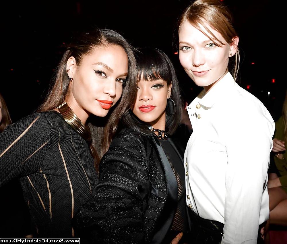 13P Rihanna - Braless at Balmain Fashion Show - Afterparty