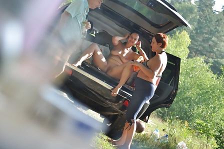 25P Russian nudists have fun in the forest