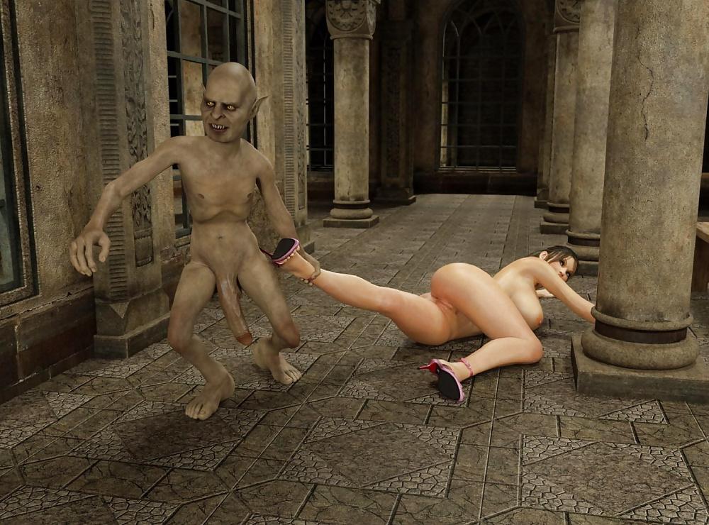 25P 3D monster porn - skinny goblin n big breasted girl fucks 