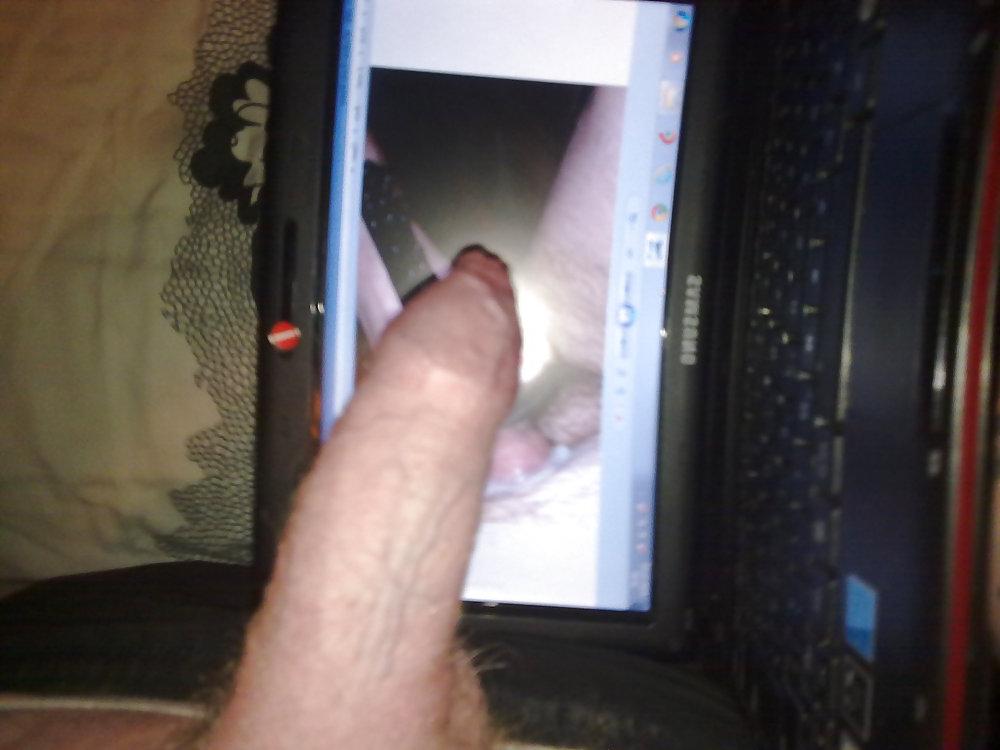 6P Stroking my cock over shomps sexy feet